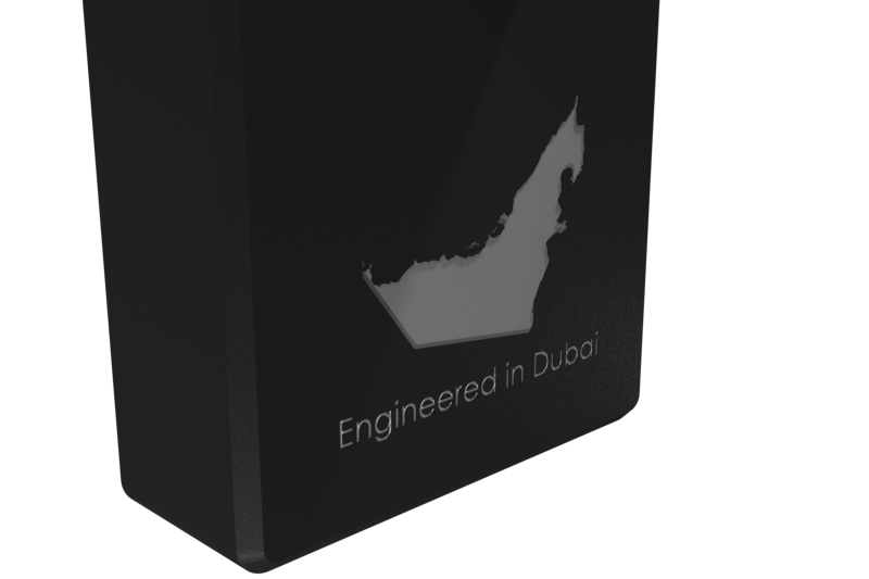 QuickComm Bridge Node housing detail — Engineered in Dubai